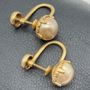 10K gold earrings pearls.